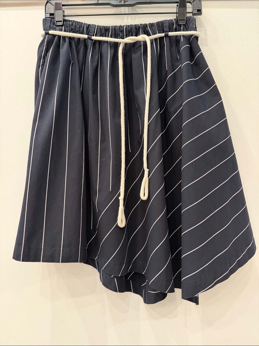 VINCE size S Striped black Drawstring A-Line Skirt